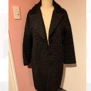 Zara Woman Studio Black Bouclé Coat